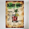 Vintage Bloody Mary Drink Metal Tin Sign Retro Hand - Drawn Recipe Art Wall Plaque for Bar Cafe Man Cave Home Decor