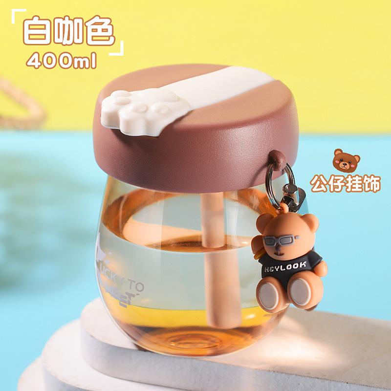 

Summer outdoor high-value cute ton cup cartoon student gift straw cup 400ml кавовий