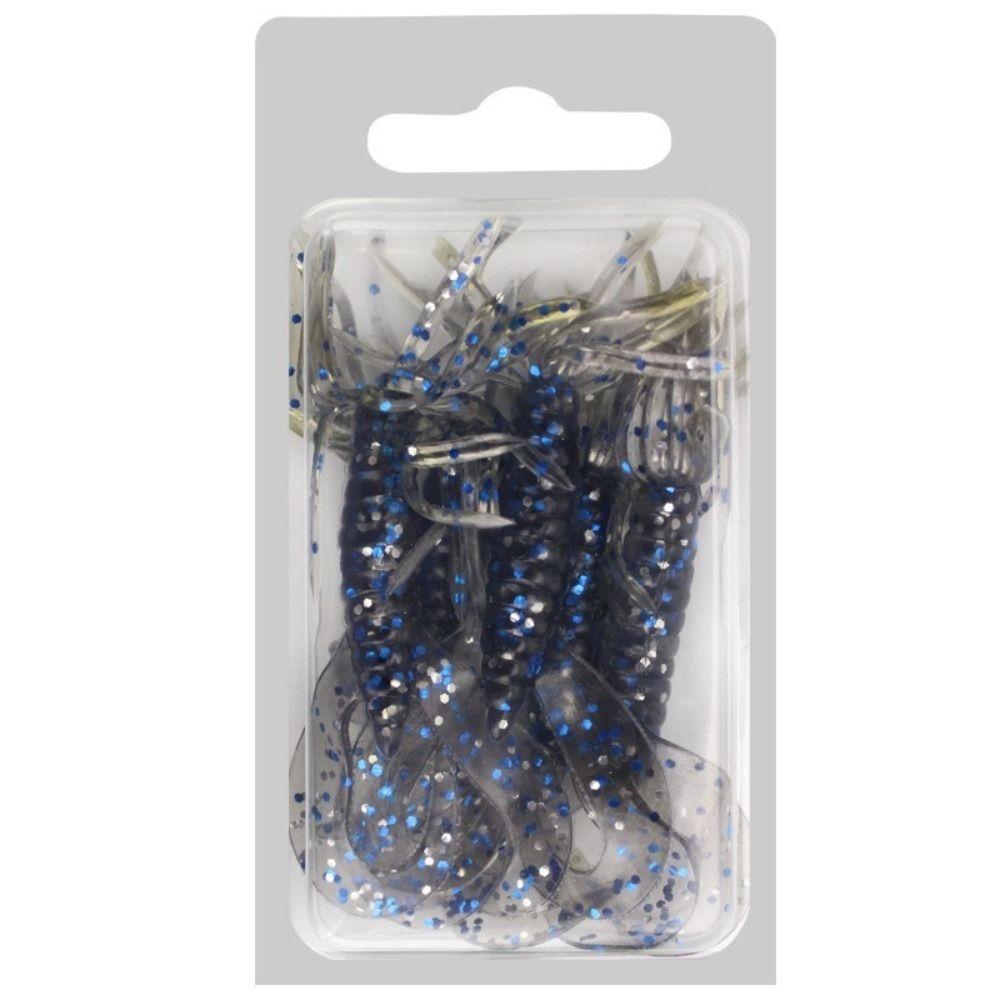 5/10pcs Worm Shape Fishing Lure 1.8g Weight Grub Double Tail Buzz Jig Head Hook  Bass Fishing