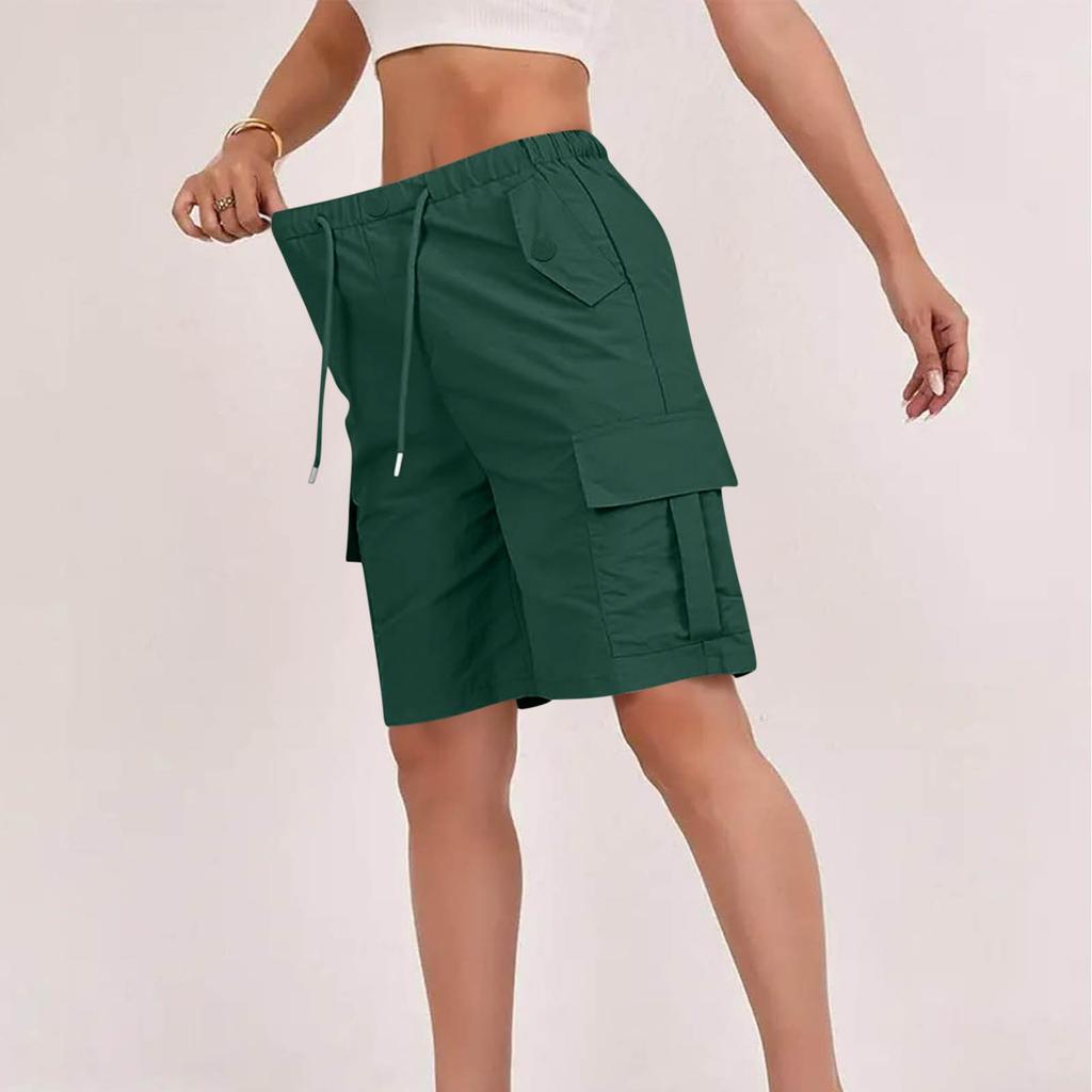 Women's Sports Shorts Casual Loose Color High Waisted Pocket Shorts