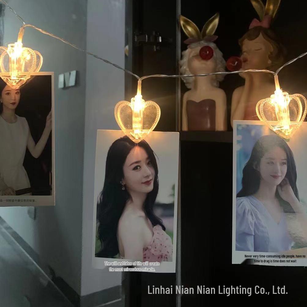 LED Photo Clip String Lights - Heart & Star Designs for Ambiance Decor
