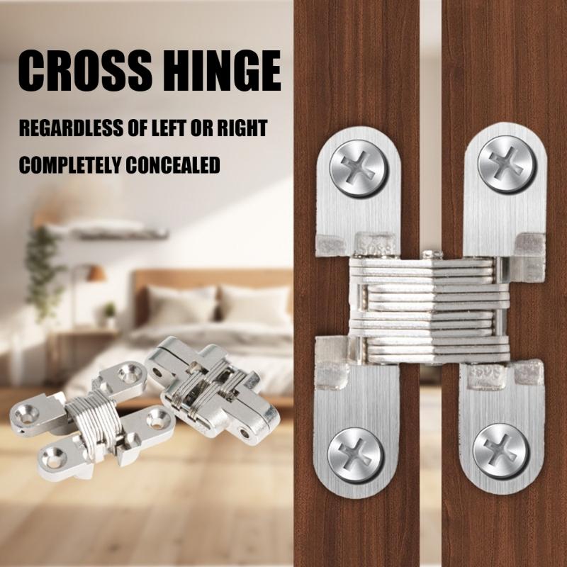 3 Stück verdeckte Kreuzbänder Türscharnier Zinklegierung automatisch schließendes Türscharnier Möbelbeschläge für Schrank Schrank Holzkiste