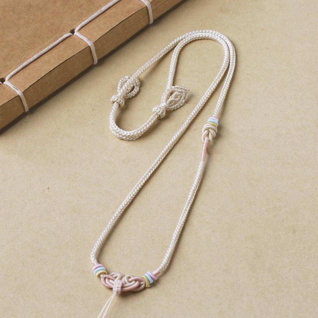 Gold Eight-Strand Braided Necklace with Jadeite Jade Pendant