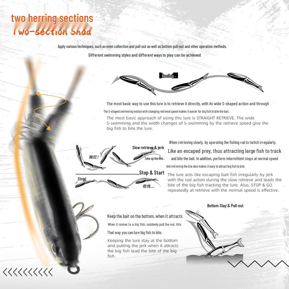 Realistic 3D Multi-Jointed Soft Plastic Brown Fish Scale Lure with Silk Tail for Sea Fishing