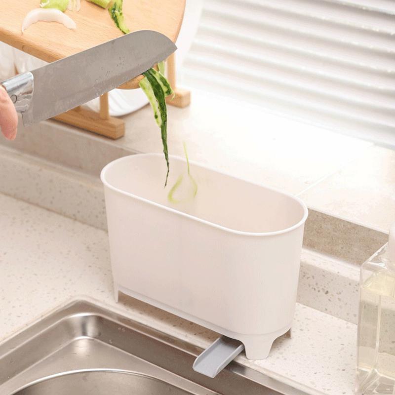 Kitchen Waste Bin Drainable Trash Can Countertop Sink Garbage Cans Home Kitchen Dry Wet Separation Rubbish Bin