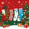 6 Pairs Xmas Holiday Crew Socks Festive Santa Claus Elk Pattern Soft Cotton Mid Calf Stockings Gift for Women Men Winter Warm Socks