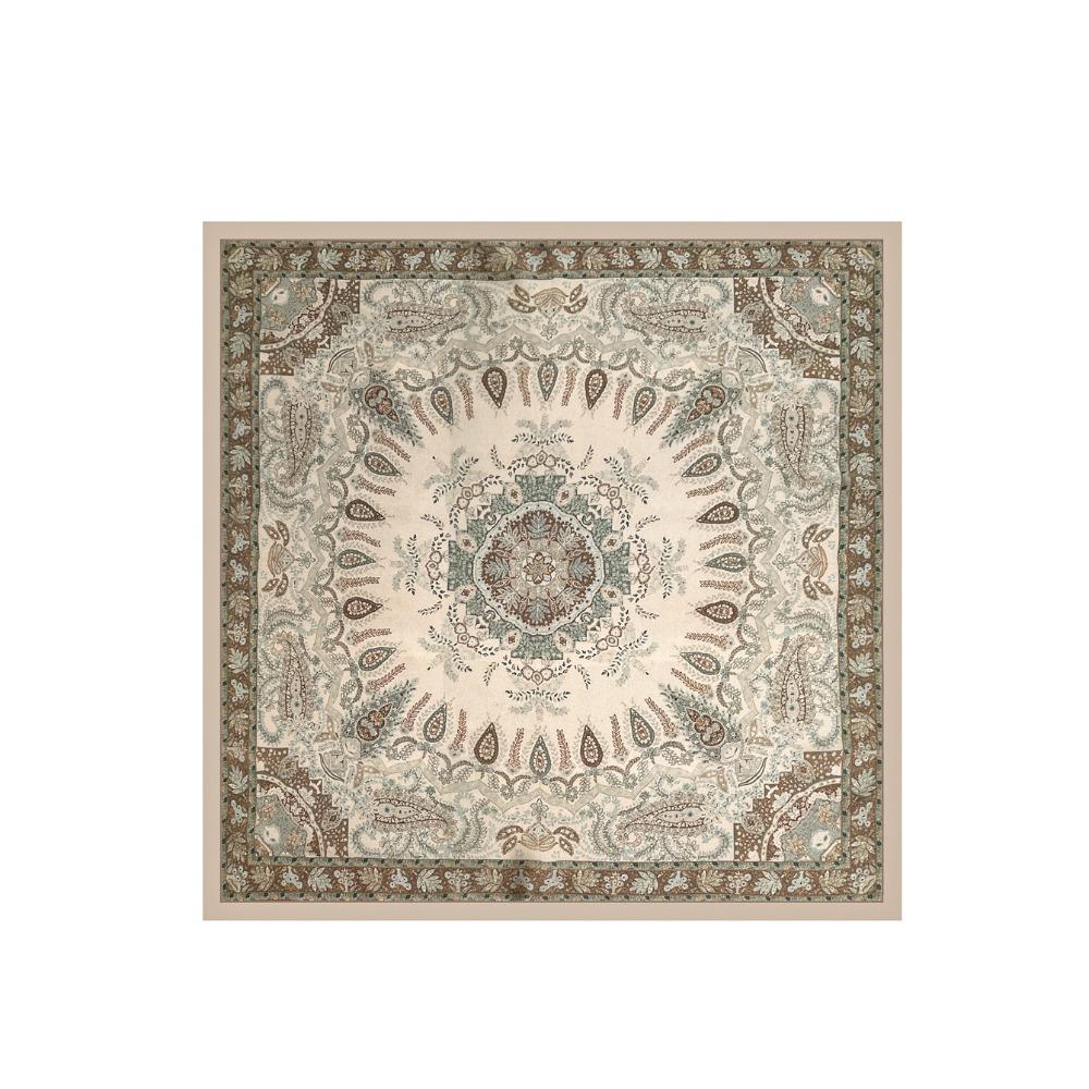 Printing Design Square Silk Scarf 70*70cm Silk Headscarf Women Hairband  For Women and Girls Brown