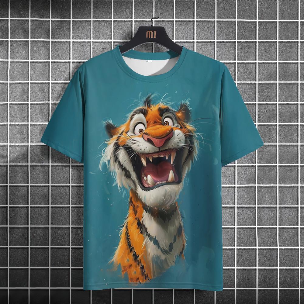 Summer Funny Animal T-Shirt For Men Graphic 3D Printed Men's T-shirt Casual Short Sleeve Tees Oversized Men’s Clothing Tops