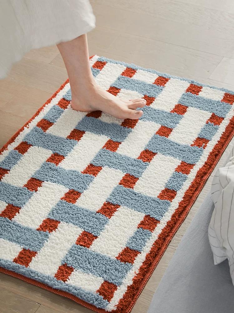 Bathroom Floor Mat, Bathroom Water-Absorbent Non-Slip Foot Mat, Toilet Door Mat, Bathroom Foot Mat, Household Bathroom Carpet Mat