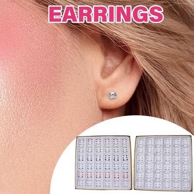 108 Paar Stilvolle Hypoallergene Ohrstecker Elegante Kristall-Ohrringe Einzigartiger Ohrstecker Kristalltextur für Empfindliche Ohren