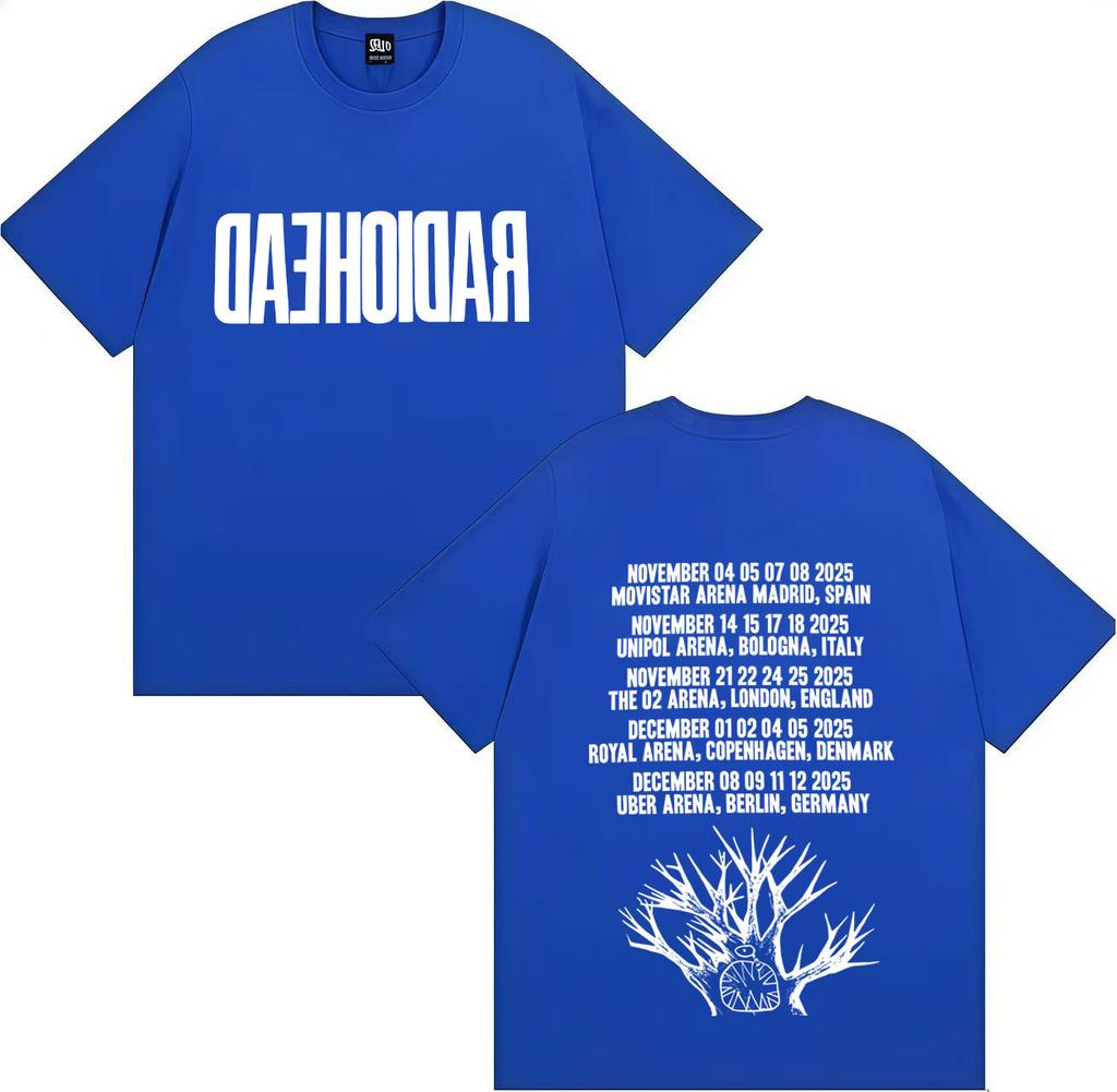 Radiohead Tour 2025 Merch Gothic T Shirt Mens Women Fashion High Quality Harajuku Summer Oversized Cotton Loose Tees Streetwear