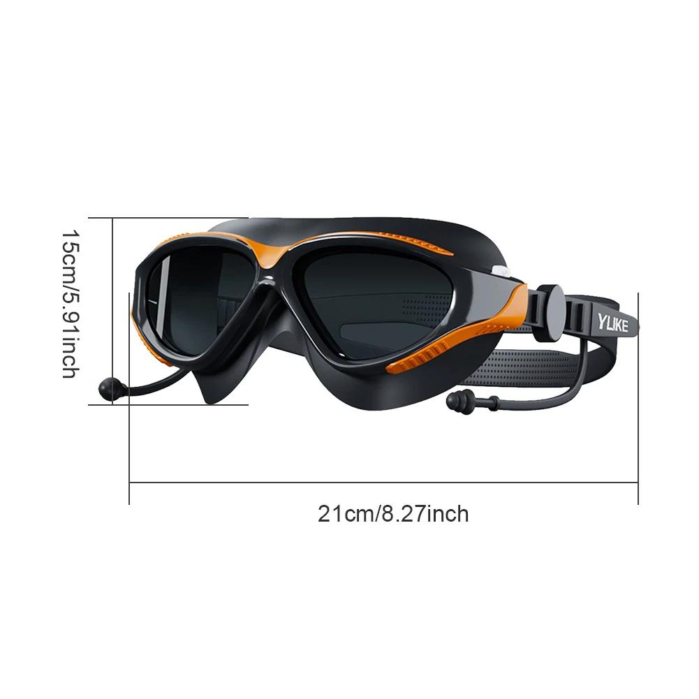 

Регулируемые очки для плавания для взрослых с большой оправой, противотуманные очки для плавания, профессиональные очки для дайвинга HD, аксессуары для плавания