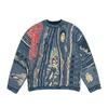 Herbst und Winter neue Retro-Mode Guochao lässiger Grobstrickpullover 3D-Digitaldruck Herren Rundhalsausschnittpullover