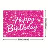 1 Piece Shining Pink Neon Happy Birthday Banner - Sparkling Background for Parties Cake Crush and Celebrations