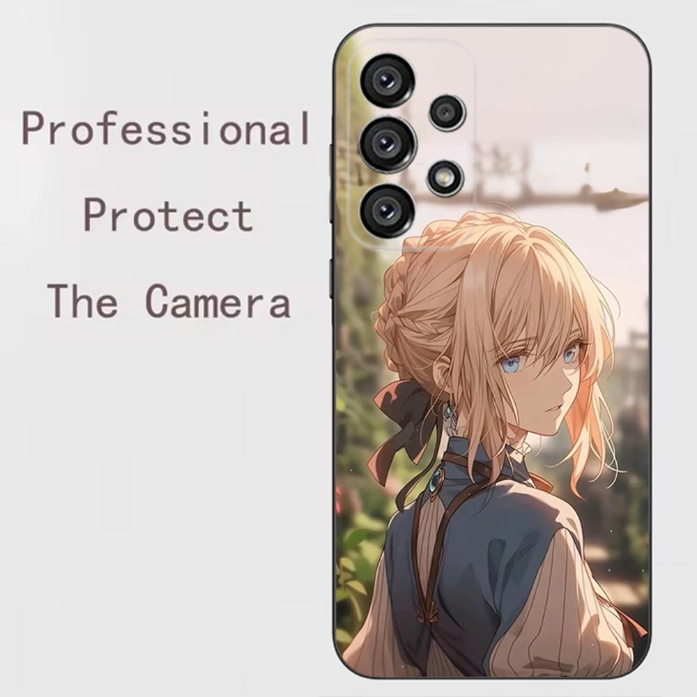 V-Violet E-Evergarden Phone Case For Samsung Galaxy A91,A80,A73,A72 ,A71,A53A52,A32 ,A31A22,A21s,A20,Black Cover