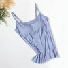 Adjustable Straps Sleeveless Solid Color Bra Vest Women Padded Sling Casual Bra Tank Top