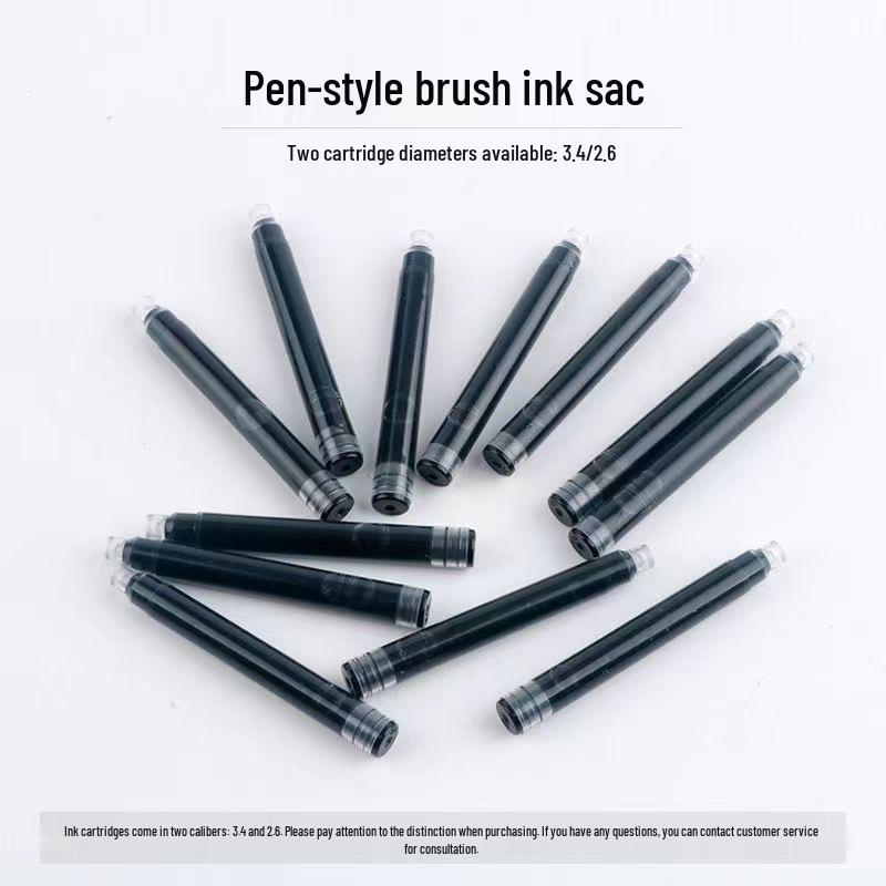Ergonomic Calligraphy Fountain Pen with Replaceable 2.6/3.4mm Blue-Black Ink Cartridge Blue Ink Cartridge (2.6mm)