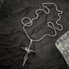 Kreuzanhänger Gold/Silberbeschichtete Halskette Edelstahl Gliederkette Charm Choker Statement Herren Schmuck Zubehör Geschenke
