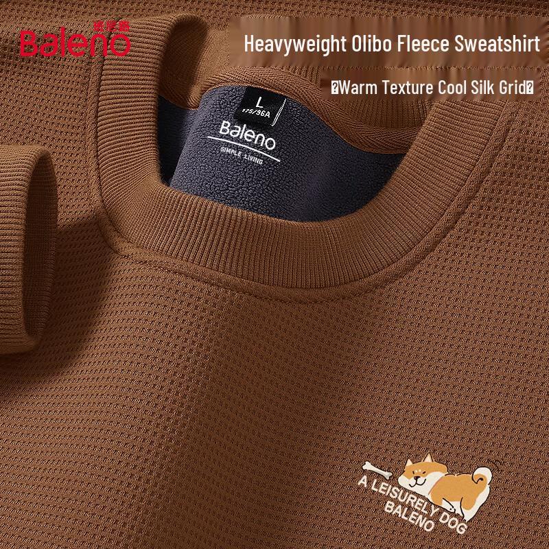 Baleno Men s Thickened Plaid Texture Round Neck Sweatshirt L