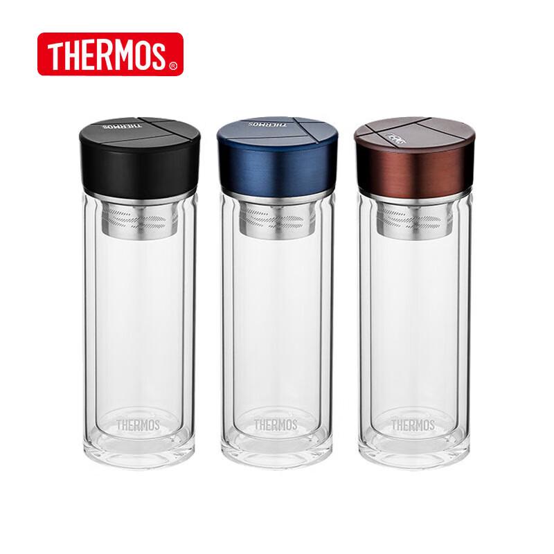 Thermos TCGD-300 Double-Layer Borosilicate Glass Tea Infuser Bottle