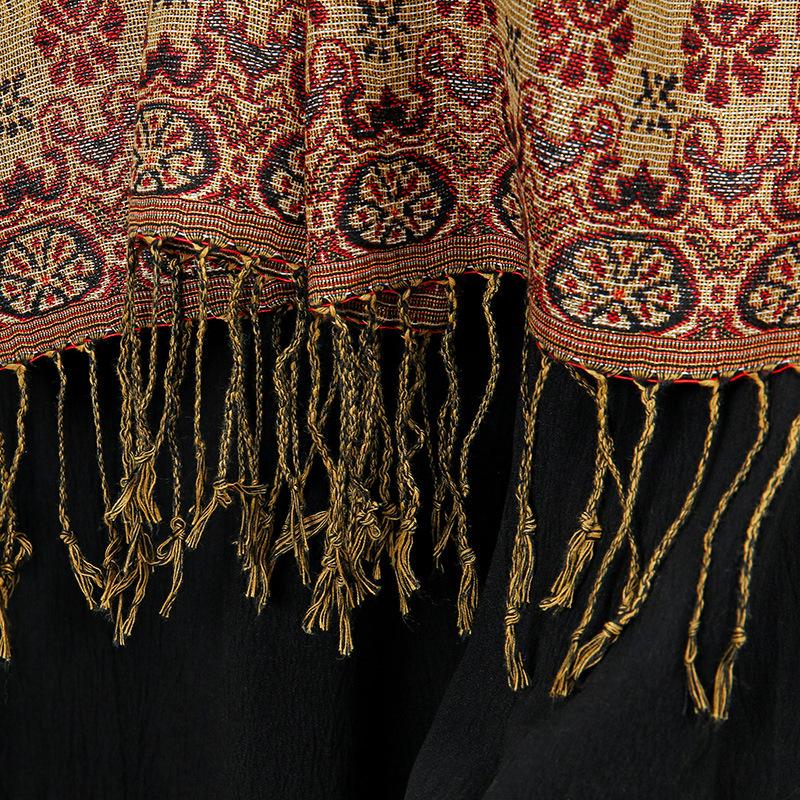 Light Luxury Imitation Cashmere Jacquard Shawl Women'S Autumn And Winter Cape Dual-Purpose Scarf, High-End Business Gifts