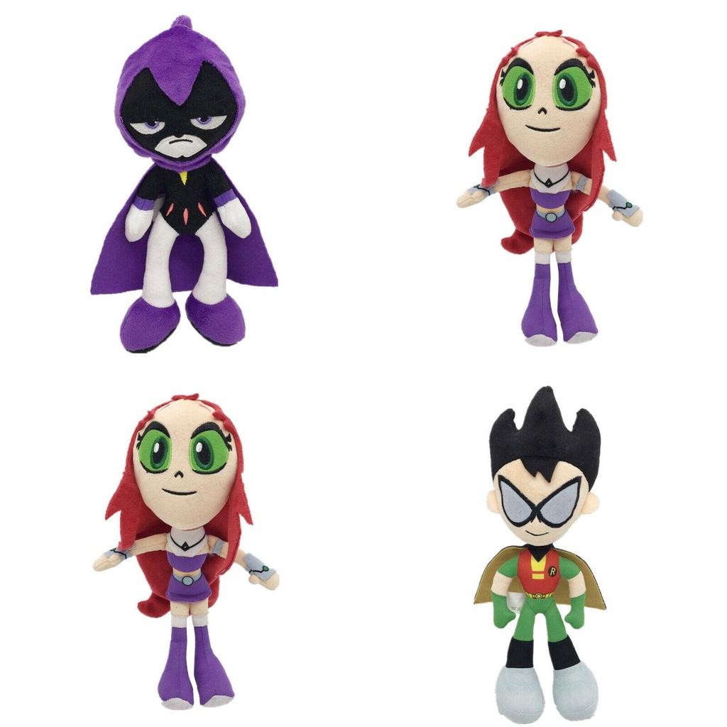 Adorable 10-inch Teen Titans Go Plush Toy Collection Featuring Robin Raven Cyborg