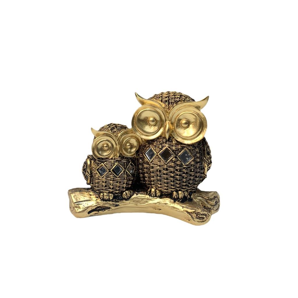 Rattan Eulen Ornamente Statue Weinschrank Dekoration Heim Büro Harz Handwerk Geschenk
