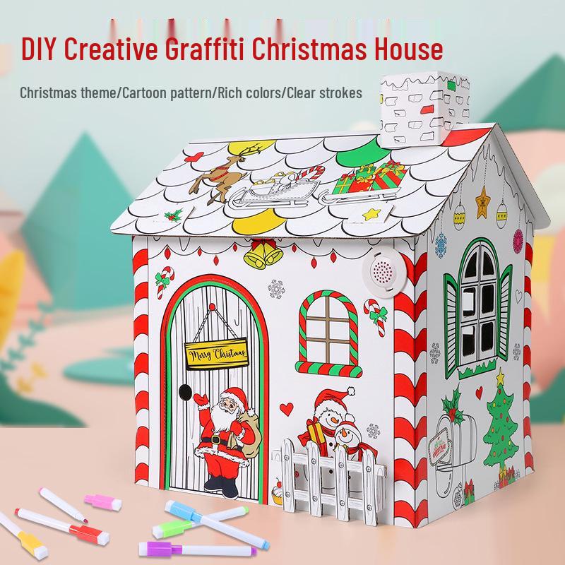

3D Christmas House DIY Coloring Model Toy for Kids