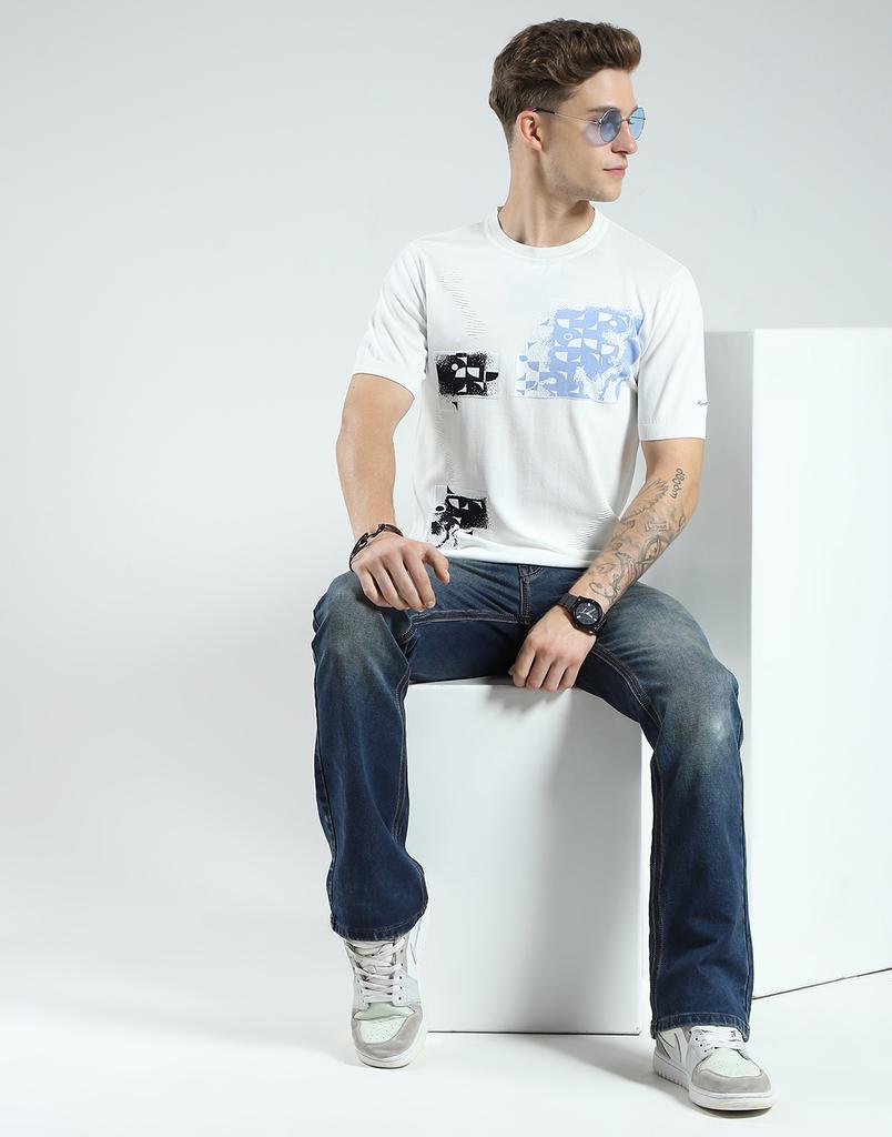 Herren Regular Fit Bedrucktes T-Shirt | Halbarm | Rundhalsausschnitt | Freizeit-T-Shirt für Herren