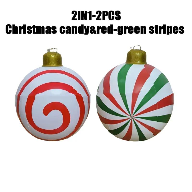 Giant Inflatable Christmas Ball Large Xmas Inflatable Ornaments PVC Outdoor Holiday Blow Ball Outside Yard Porch Decorations