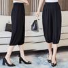 Sommer Baumwoll-Seide Sieben-Punkt Blumenhose für ältere Mütter Elastischer Bund Laternenhose Lässige Strandhose