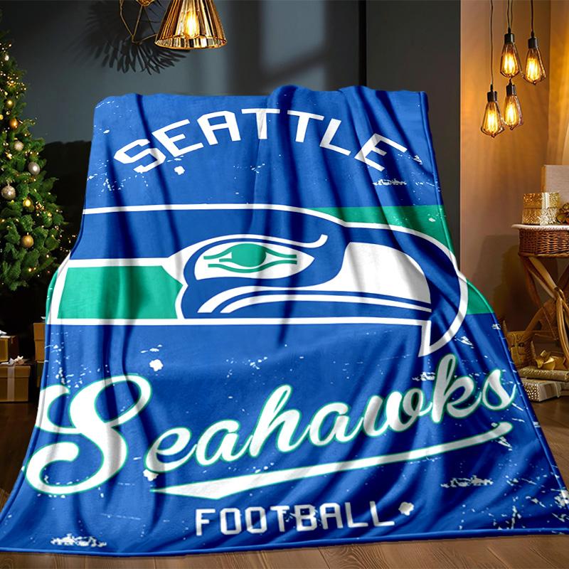 Seahawks Team Spirit Blanket Outdoor Flannel Blanket for Camping, Hiking, Garden Parties, Picnic Essentials,gift for Family and Friends