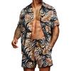 Spring and Summer Loose Beach Casual Men's Clothing Floral Print Fashion Top Shirt Set