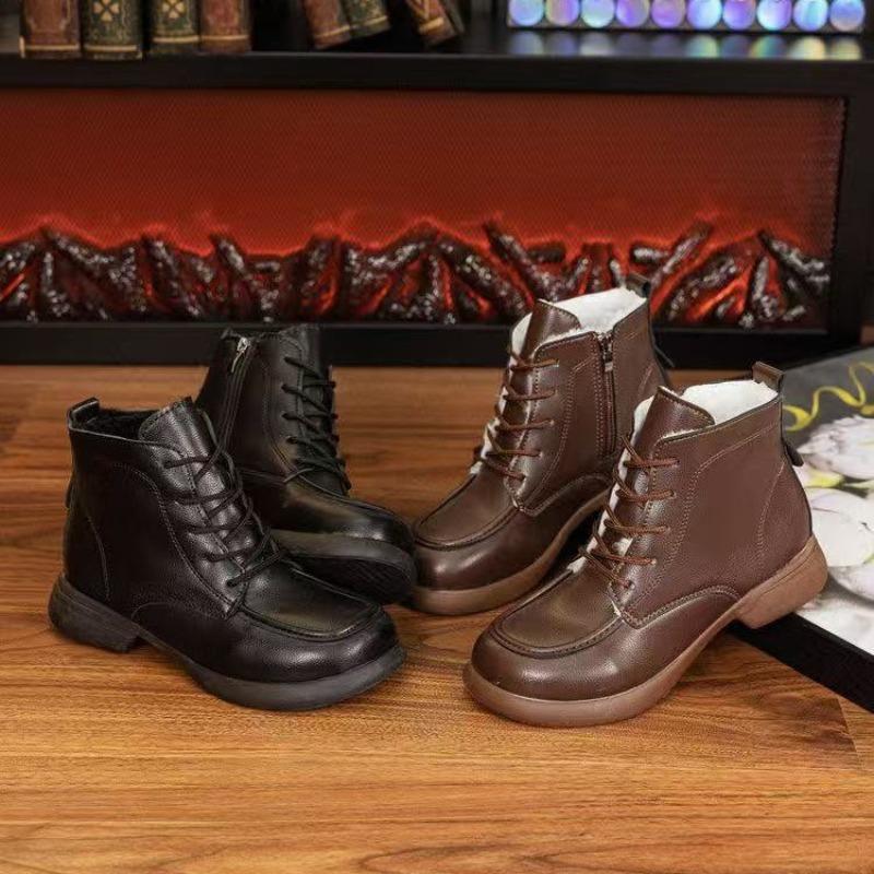 Autumn New Thick Heel Boots Fashionable and Comfortable Retro Soft Sole Non-slip Martin Boots Women