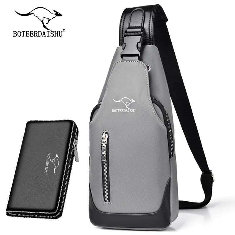 Męska wodoodporna torba crossbody z tkaniny Oxford - styl koreański, modna torba na jedno ramię