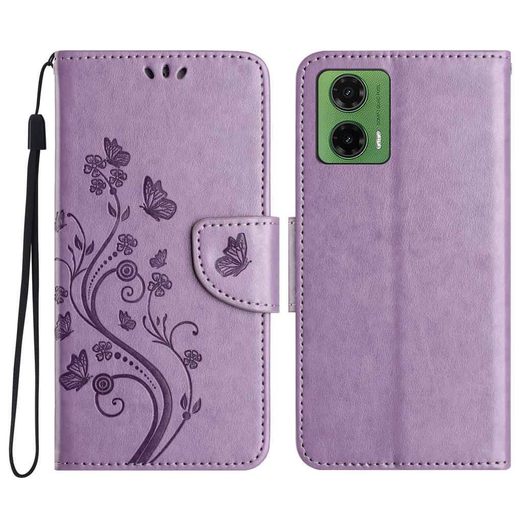 For Motorola Moto G35 5G Case Imprinted Mini Butterfly Leather Wallet Phone Cover