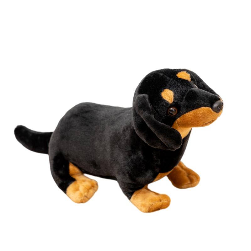 Simulation Dachshund Dog Plush Toy Stuffed Short Legs Puppy Animal Standing Plushie Appeasing Birthday Gift