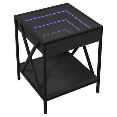 Infinity LED Coffee Table Black 40x40x49 Cm