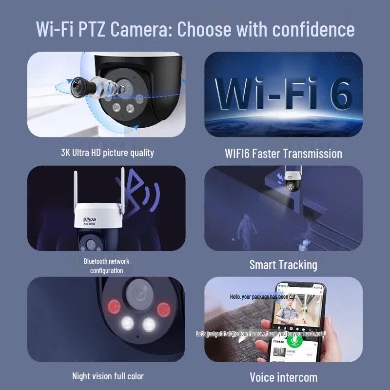Dahua DH-P5A 5MP Full Color Outdoor Wi-Fi PTZ Camera CN Plug (adapter Included)