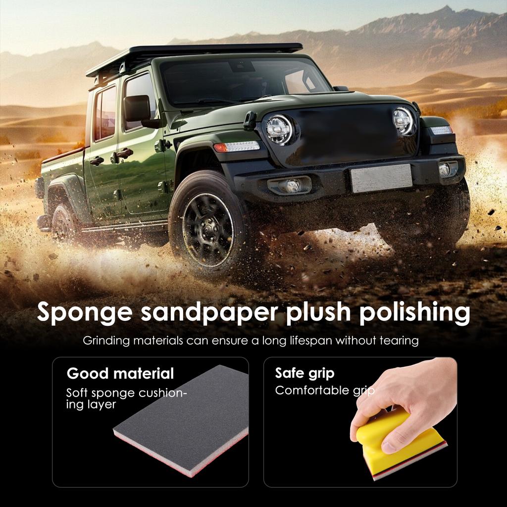 24/18Pcs Sanding Sponge Set 180-3000Grit Soft Foam Hand Sander Block 3x4 Inch Wet Dry Sandpaper for Car Wood Furniture Polishing