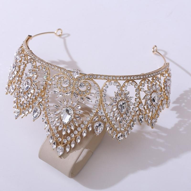 Bandeaux de Fête Élégants Couronnes Serre-tête pour Anniversaire Mariage Diadème de Reine pour Filles Spectacle Scène Costume