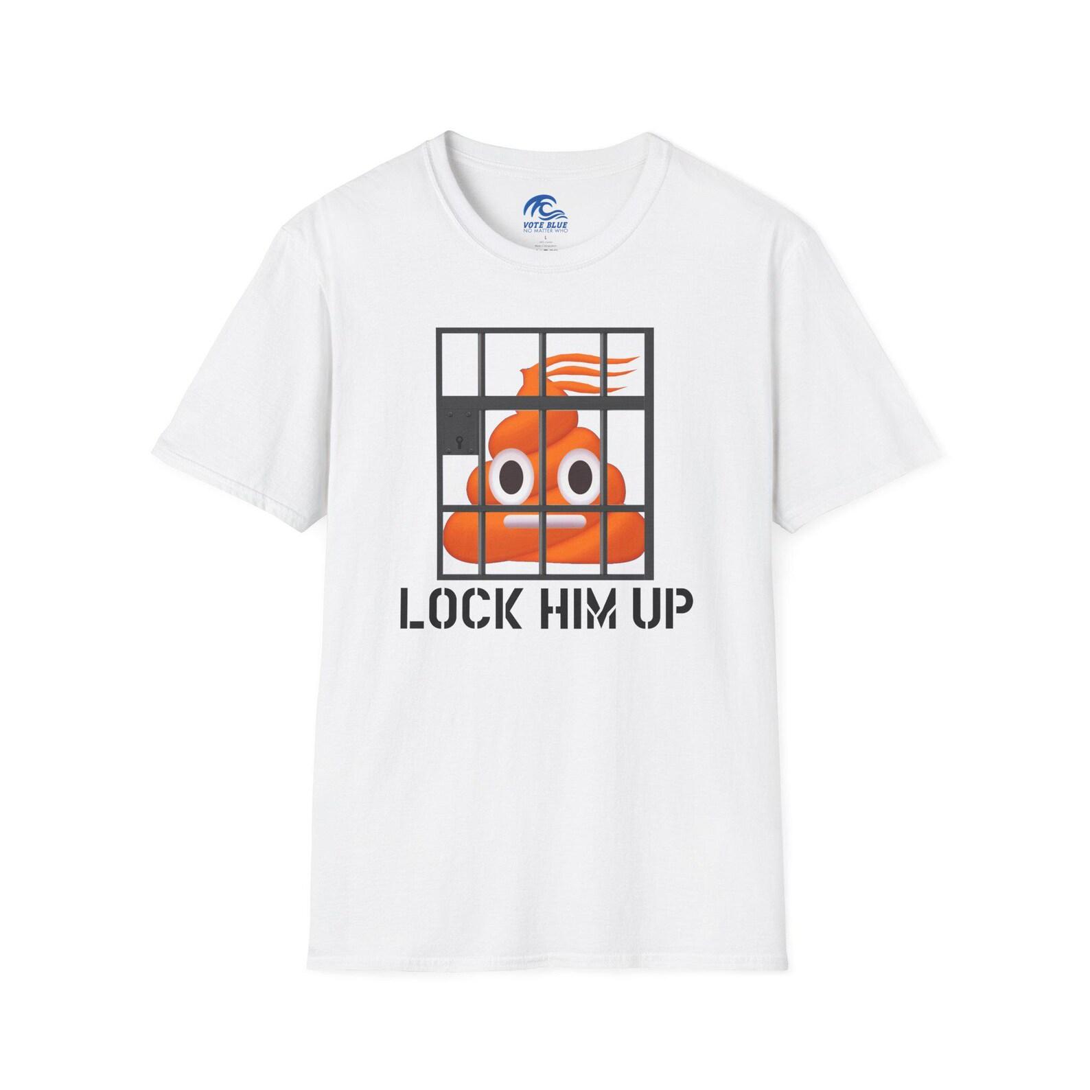 Lock Him Up | Soft Touch Poop Emoji T-Shirt 2XL