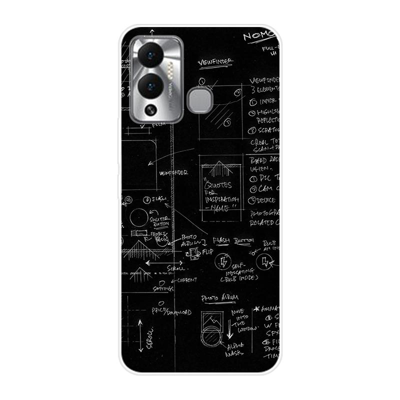 For Infinix 12 Play Hot12 Play NFC X6816 X6816C X6816B Case Soft Silicone Back Cover  Cartoon Phone Case Starry Sky