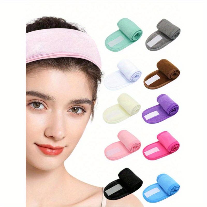 Adjustable Women Spa Headband, Shower and Makeup Hair Hoop for Face Washing, Soft Towel and Hairstyling Accessories