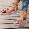 2025 New Summer Lightweight Sandals Beach Casual Slippers Outdoor Bow Tie Flat Shoes Home Women Anti-slip Trend Sandals