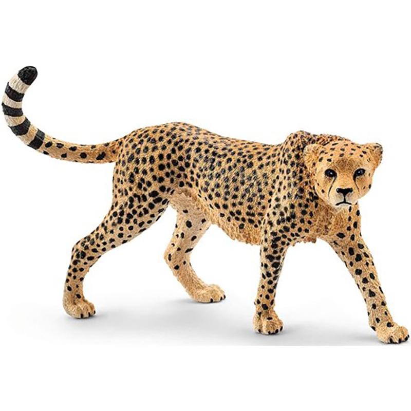 Statue Réaliste Faune Tête de Guépard Vers le Haut Léopard Nébuleux Léopard Africain Léopard Indien Collection Jouet 10*2.5*6.5cm)
