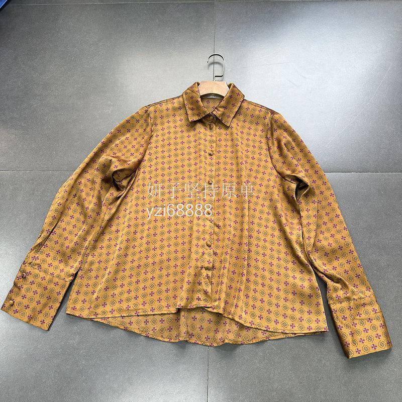 

Yanzi Export Exquisite Style Shirt Retro Classy Hong Kong Style Smooth Material Personality Shirt Fashionable Lazy Work Clothing Brown harbor style Retro shirt 46 yards = xxL