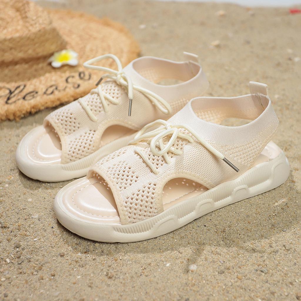 Fashion Women Sandals Summer 2025 New Mesh Fish Platform Sandals Women Open Toe Wedge Sandals Ladies Light Casual Shoes Zapatos De Mujer