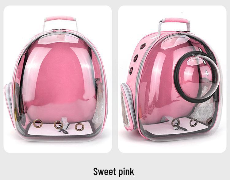 Transparent Portable Pet Backpack - Breathable Double Shoulder Travel Carrier for Cats