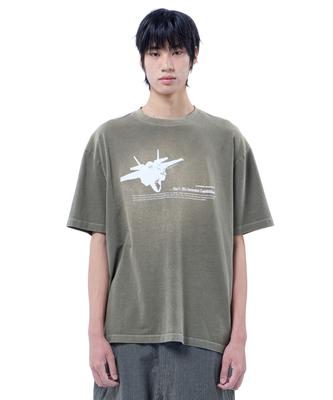 Loghideumatin F35 Garment Dyed Brush T-Shirt (Khaki)